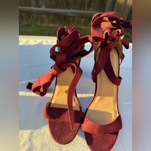 Glaze Burgundy Wrap-Around Heels